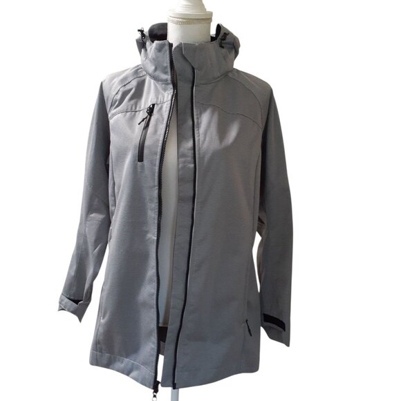 Elevate Jackets & Blazers - Elevate Softshell Jacket Womens Size S/P Gray Full Zip Pocket Detachable Hood